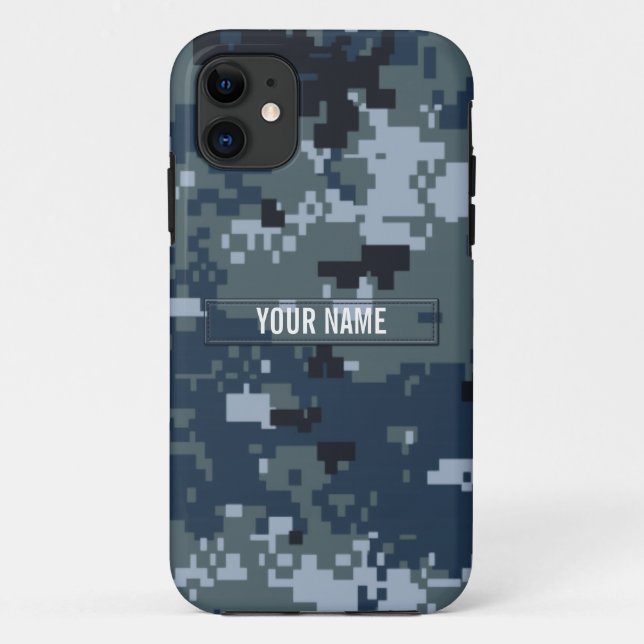 Funda De Case-Mate Para iPhone Personalizable del camuflaje de la marina de (Reverso)