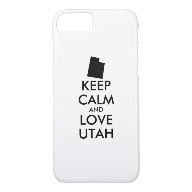 Funda De Case-Mate Para iPhone Personalizable MANTENER LA CALMA Y AMAR A UTAH (Reverso)