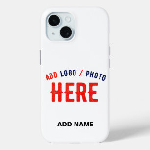 FUNDA PARA iPhone 15 PERSONALIZABLE MODERNO ESTILO BLANCO VERIFICADO MA