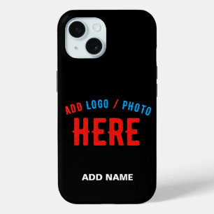 FUNDA PARA iPhone 15 PERSONALIZABLE MODERNO ESTILO NEGRO VERIFICADO MAR