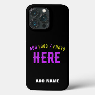 FUNDA PARA iPhone 13 PRO PERSONALIZABLE MODERNO ESTILO NEGRO VERIFICADO MAR