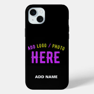 FUNDA PARA iPhone 15 MINI PERSONALIZABLE MODERNO ESTILO NEGRO VERIFICADO MAR