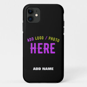 FUNDA PARA iPhone 11 PERSONALIZABLE MODERNO ESTILO NEGRO VERIFICADO MAR
