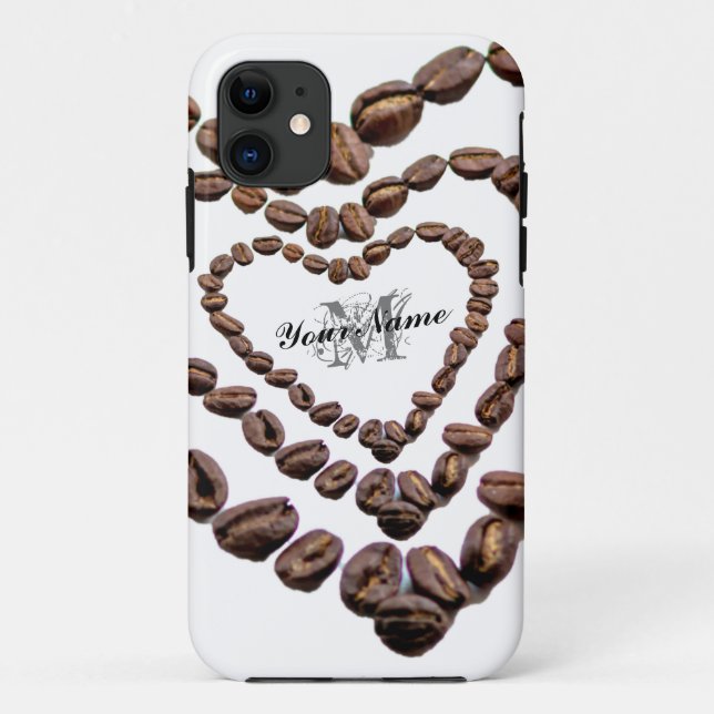 Funda De Case-Mate Para iPhone Personalizable Monograma Caja de teléfono Coffeeho (Reverso)