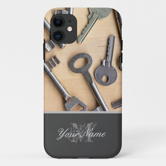 Funda De Case-Mate Para iPhone Personalizable Monograma con diferentes claves! (Reverso)