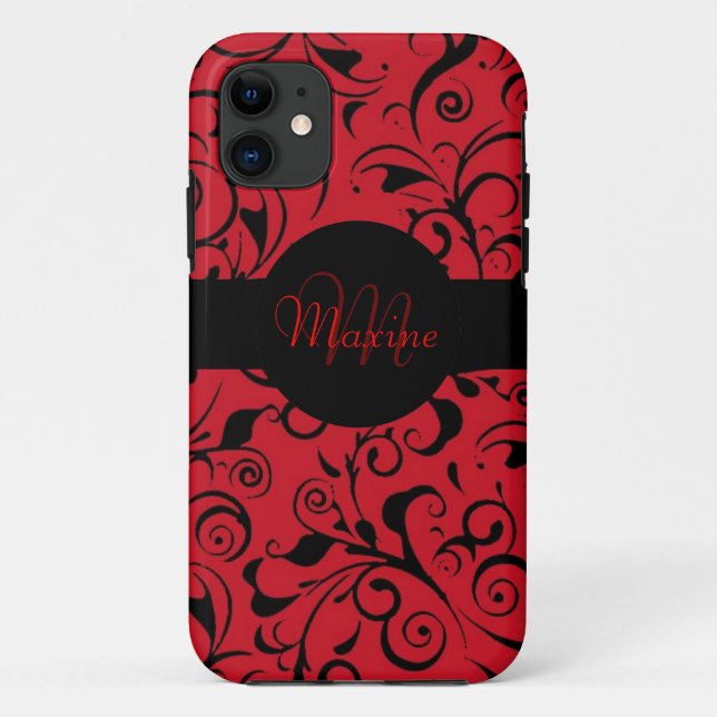 Funda De Case-Mate Para iPhone Personalizable negro rojo damasco iphone 5 funda (Reverso)