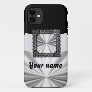 Funda Para iPhone 11 Personalizable negro y plateado