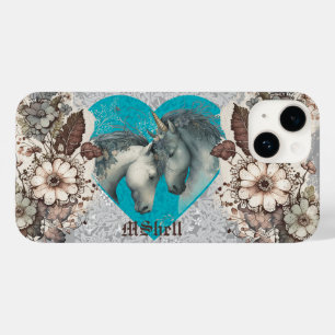 Funda Para iPhone 14 De Case-Mate personalizable "Unicornios, corazones y encajes"