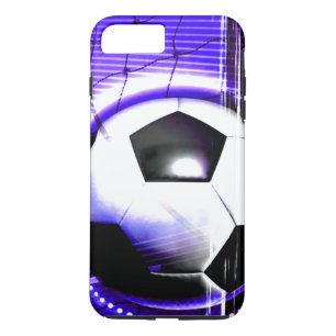 Funda Para iPhone 8 Plus/7 Plus Personalización azul de fútbol con nombre o nomb