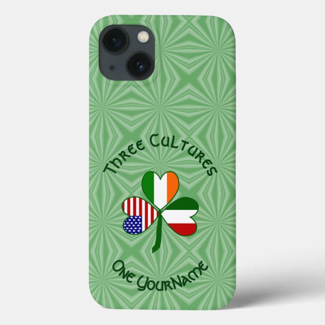 Funda De Case-Mate Para iPhone Personalización de la bandera irlandesa irlandesa  (Reverso)