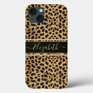 Funda Para iPhone 13 Personalización de la impresión de piel de leopard