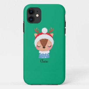 Funda Para iPhone 11 Personalización de Navidades durmiendo cara de ren