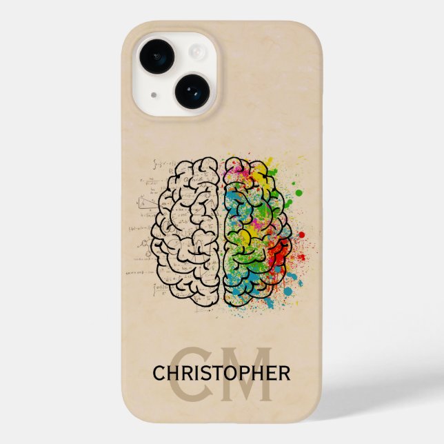 Funda De Case-Mate Para iPhone Personalización Del Cerebro Humano De Izquierda Y  (Reverso )