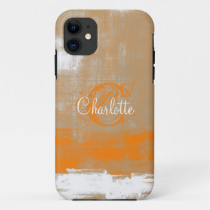 Funda Para iPhone 11 Personalización Estilo abstracto naranja blanco
