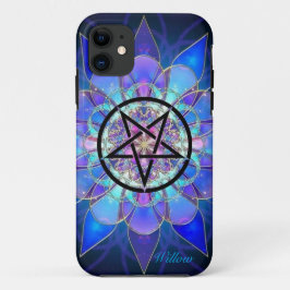 Funda Para iPhone 11 Personalización Pentagram Añadir nombre Azul púrpu