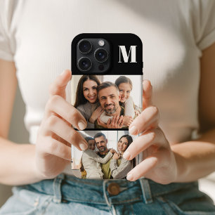 Funda Para iPhone 15 Pro Max Personalizado 2 Fotos de Familia y Monograma