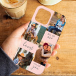 Funda Para iPhone 13 Pro Max Personalizado 4 Foto Todo me ama a todos rosados<br><div class="desc">Estuche de teléfono personalizado para iphone 13 pro max (y muchos otros modelos). El funda presenta un collage de fotos personalizados con 4 de tus fotos favoritas y la frase "Todos me aman a todos". La plantilla de fotos está preparada para que añadas tus fotos, que se muestran como 2...</div>