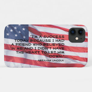 Funda Para iPhone 11 Personalizado Abraham Lincoln Cita Sobre El Fondo 