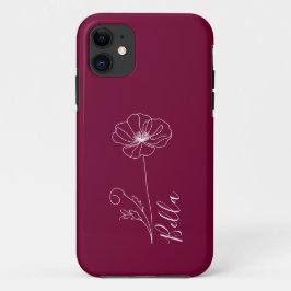 Funda Para iPhone 11 Personalizado Agosto Poppy Nacimiento Regalo de Fl