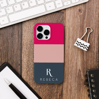 Funda Para iPhone 14 Pro Max De Case-Mate Personalizado Bloque de tres colores Rubor Raspber