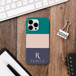 Funda Para iPhone 14 Pro Max De Case-Mate Personalizado Bloque de tres colores Rubor Rosa ro