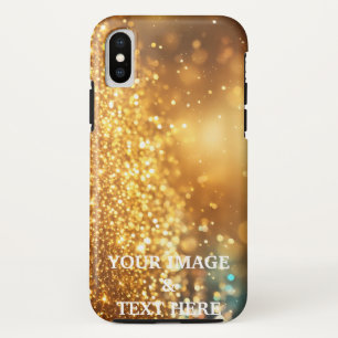 Funda Para iPhone X Personalizado Brillante Dorado Personalizado Con T