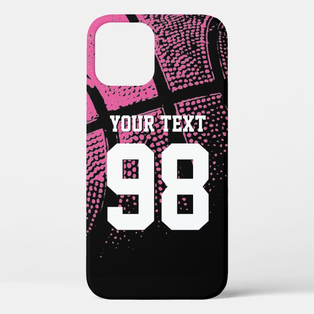 Funda De Case-Mate Para iPhone Personalizado camiseta de baloncesto rosa número i (Reverso )
