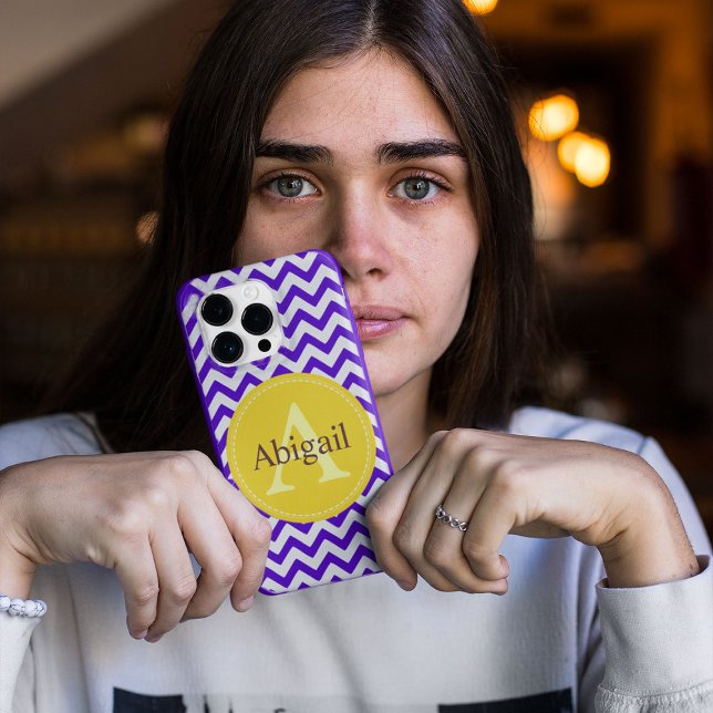 Funda De Case-Mate Para iPhone Personalizado Chevron Lavender Lilac Amarillo (Subido por el creador)