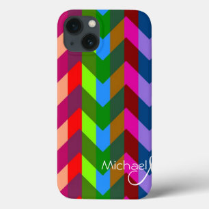 Funda Para iPhone 13 Personalizado Chevron Zigzag Monograma 3