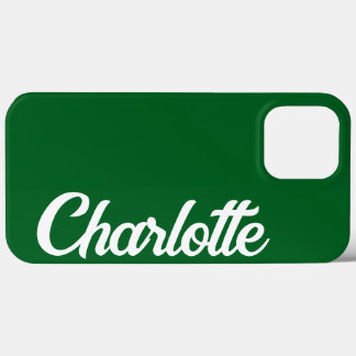 Funda Para iPhone 13 Pro Max Personalizado Clásico Elegante Monograma Verde Osc