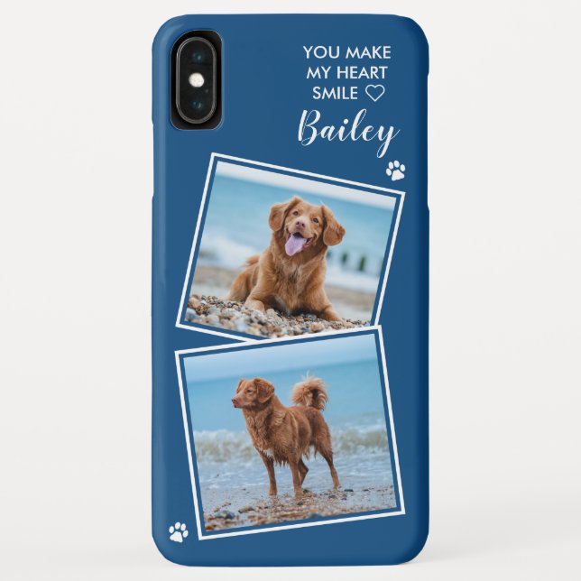 Funda De Case-Mate Para iPhone Personalizado Collage de fotos Mascota Perro Cita  (Reverso)
