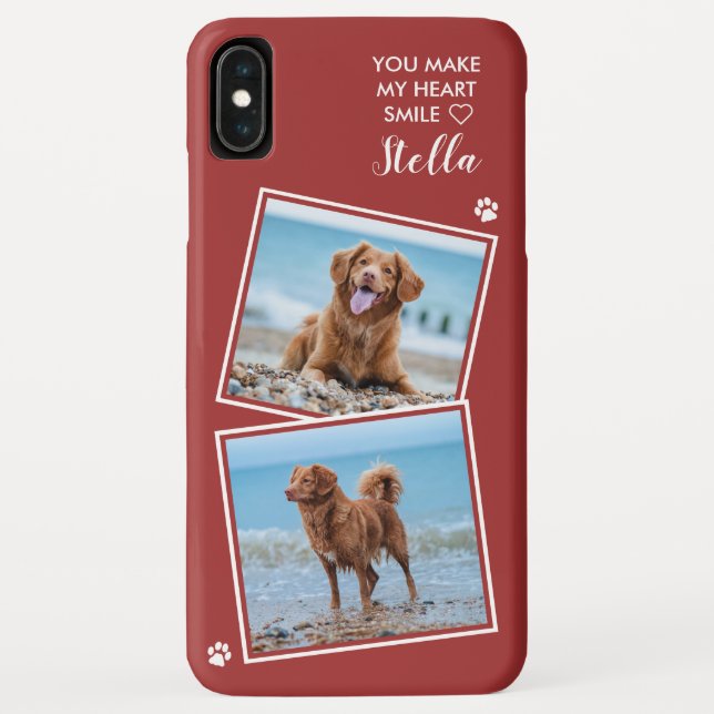 Funda De Case-Mate Para iPhone Personalizado Collage de fotos Mascota Perro Cita  (Reverso)