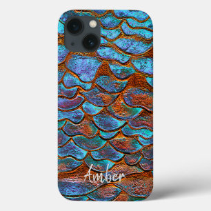 Funda Para iPhone 13 Personalizado con Patrón Metálico de Cobre Bronce