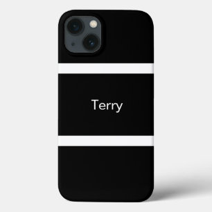 Funda Para iPhone 13 Personalizado con rayas negras y blancas minimalis