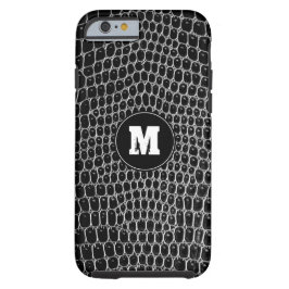 Funda Para iPhone 14 De Case-Mate Personalizado Croc negro Monograma Faux Crocodile 