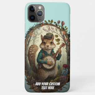 Funda Para iPhone 11 Pro Max Personalizado Cute Chipmunk Banjo Wildflower Cotta