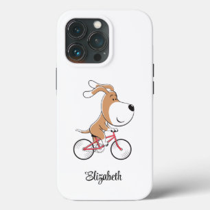 Funda Para iPhone 13 Pro Personalizado Cute Dog Puppy Bicicleta