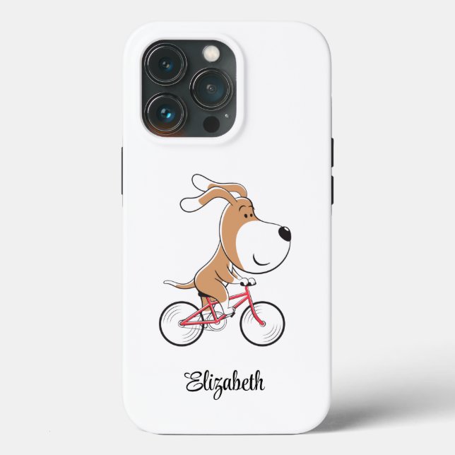 Funda De Case-Mate Para iPhone Personalizado Cute Dog Puppy Bicicleta (Reverso )