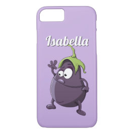 Funda Para iPhone 8/7 Personalizado Cute Purple Eggplant con nombre pers