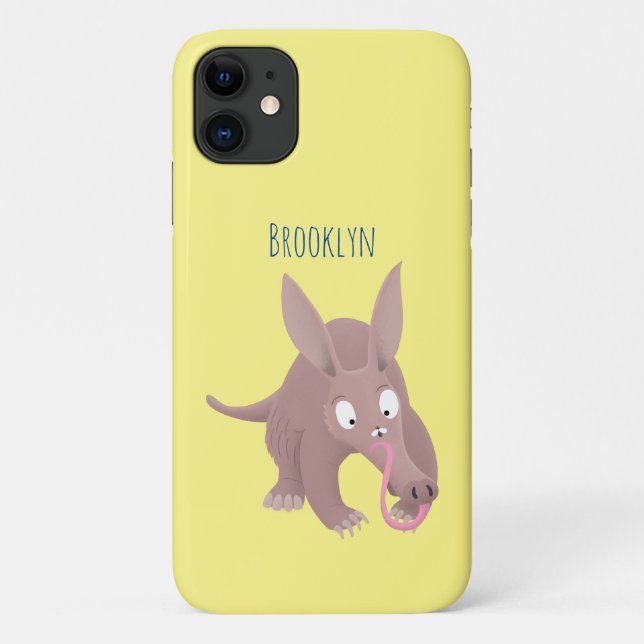 Funda De Case-Mate Para iPhone Personalizado de aardvark gracioso (Reverso)