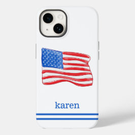 Funda Para iPhone 14 De Case-Mate Personalizado de adormidera de la bandera estadoun