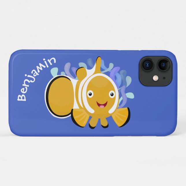 Funda De Case-Mate Para iPhone Personalizado de anenoma de payaso alegre (Reverso (horizontal))