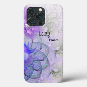 Funda Para iPhone 13 Pro Personalizado de arte de flores de color azul púrp