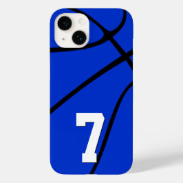 Funda Para iPhone 14 De Case-Mate Personalizado de baloncesto Azul Jugador Número De
