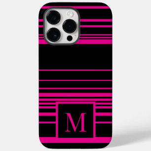 Funda Para iPhone 14 Pro Max De Case-Mate Personalizado de bandas complejas - magenta y negr