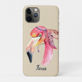 Funda Para iPhone 11 Pro Personalizado de Boho Fiona Flamingo