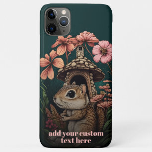 Funda Para iPhone 11 Pro Max Personalizado de Chipmunk Mushroom Wildflower Cott