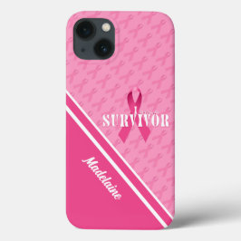 Funda Para iPhone 13 Personalizado de Cinta Rosa Sobreviviente de Cánce