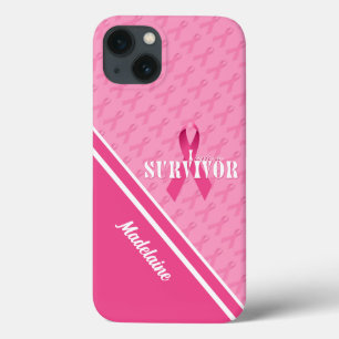 Funda Para iPhone 13 Personalizado de Cinta Rosa Sobreviviente de Cánce