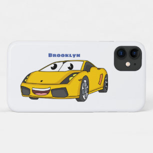 Funda Para iPhone 11 Personalizado de coche deportivo amarillo alegre